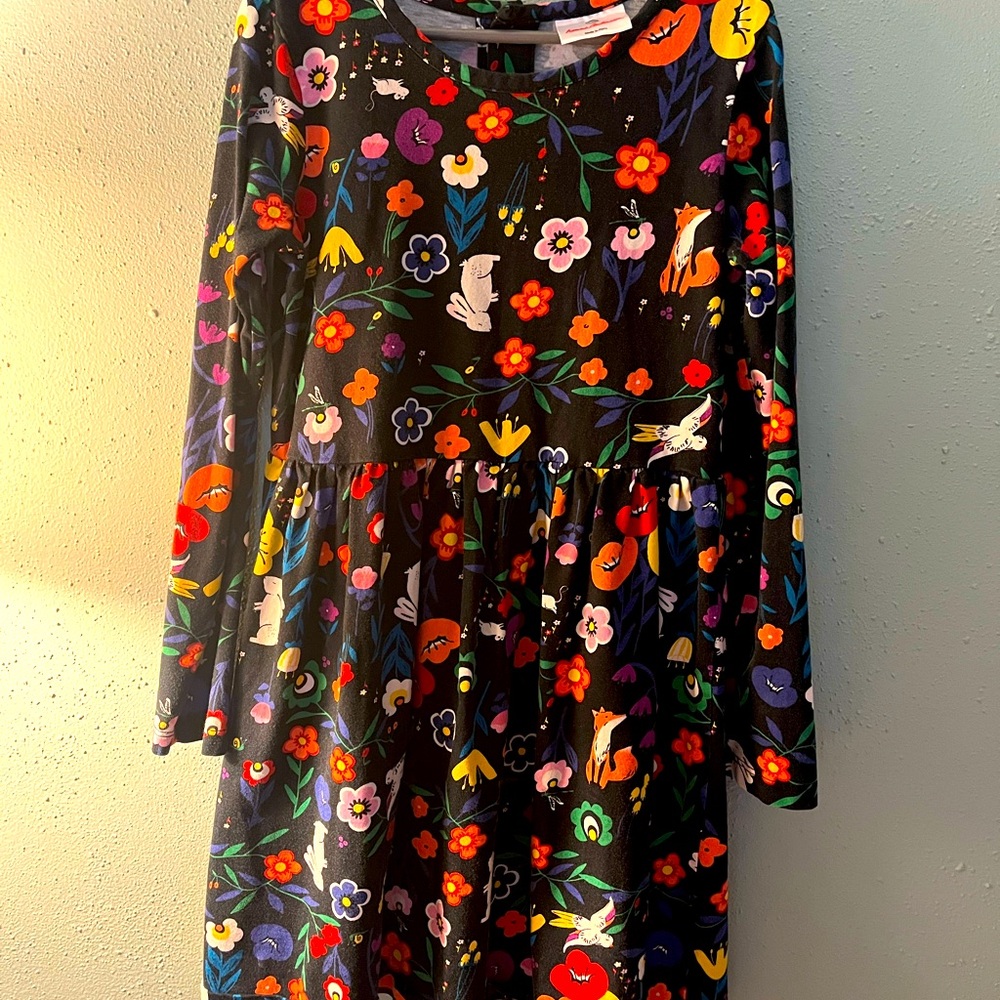 Hanna Andersson Woodland Flower Dress Size 8 girls